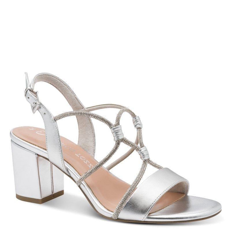 Marco Tozzi Womens SILVER / 3UK Marco Tozzi Womens Silver High Heels Slip On Sandal 2-28388-46