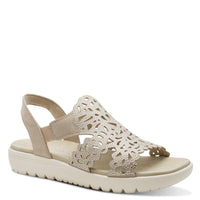 Marco Tozzi Womens TAUPE / 3UK Marco Tozzi Womens Taupe Laser Cut Slip On Sandal 2-28606-46