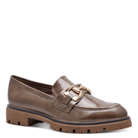 Marco Tozzi Womens TAUPE / 3UK Marco Tozzi Womens Taupe Patent Slip On Shoe 2-24700-43