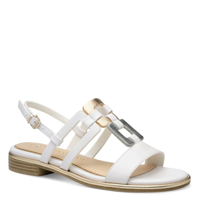 Marco Tozzi Womens WHITE / 3UK Marco Tozzi Womens White Buckle Slip On Sandal 2-28106-44