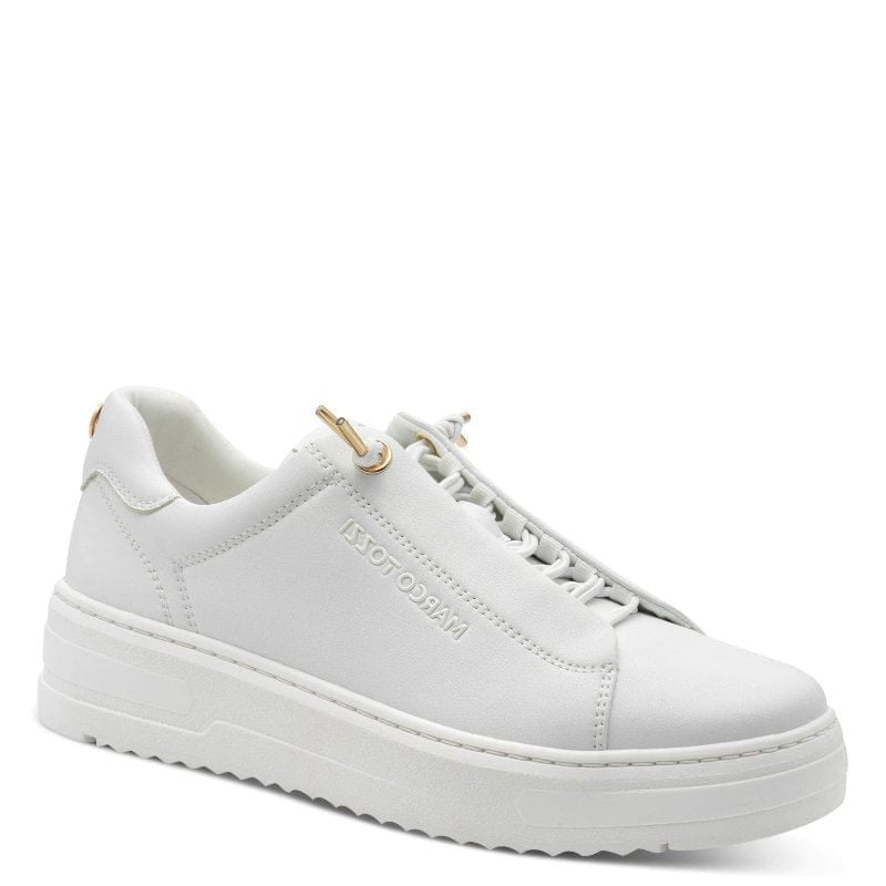 Marco Tozzi Womens WHITE / 3UK Marco Tozzi Womens White Lace Up Fashion Trainer 2-23724-44