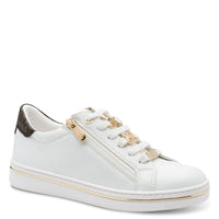 Marco Tozzi Womens WHITE / 3UK Marco Tozzi Womens White Side Zip Fashion Trainer 2-23745-46