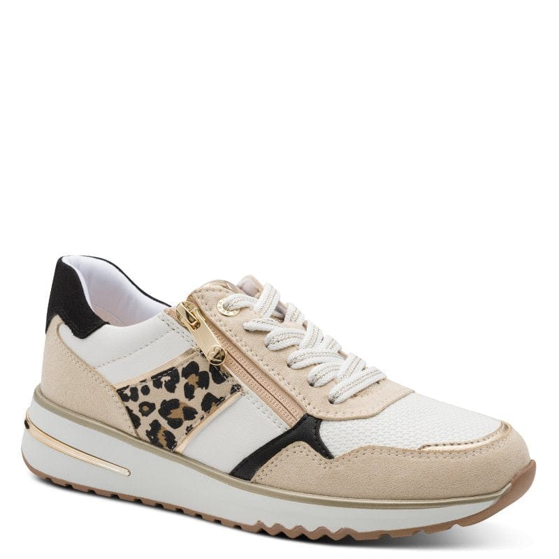 Marco Tozzi Womens WHITE / 3UK Marco Tozzi Womens White Side Zip Fashion Trainer 2-23790-46