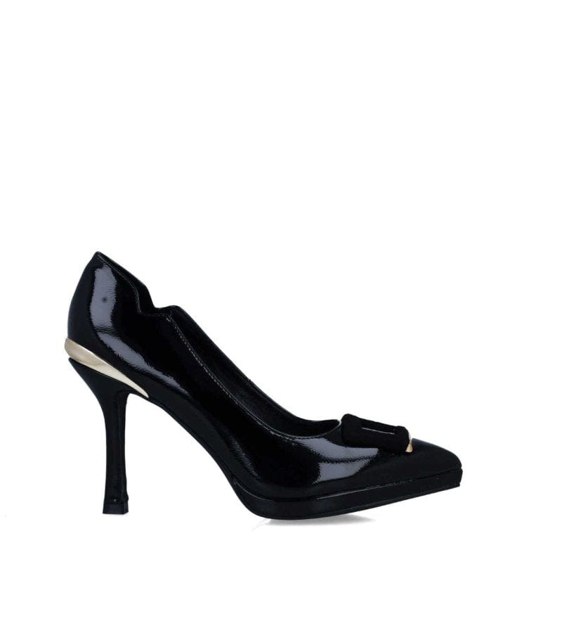 Menbur Womens 4UK / BLACK Menbur Womens Black Patent Platform Heel Shoe - 24520