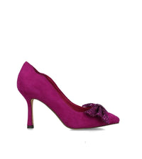 Menbur Womens 4UK / PINK Menbur Womens Suede Bow Detail High Heel Shoe - 24588