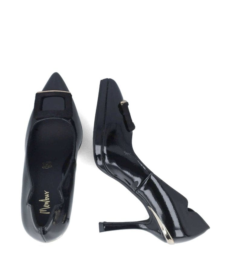 Menbur Womens Menbur Womens Black Patent Platform Heel Shoe - 24520