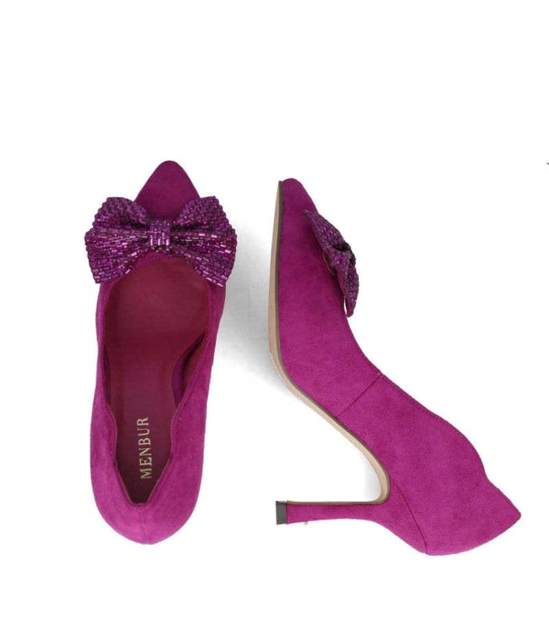 Menbur Womens Menbur Womens Suede Bow Detail High Heel Shoe - 24588