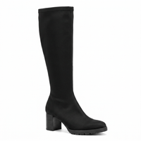 Miss Elastic Womens BLACK / 4UK Miss Elastic Black Lycra Stretch Knee Boot - 78173