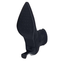 Miss Elastic Womens Miss Elastic Black Leather Suede Sock Boot - 78042