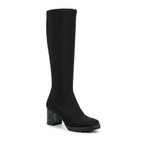 Miss Elastic Womens Miss Elastic Black Lycra Stretch Knee Boot - 78173