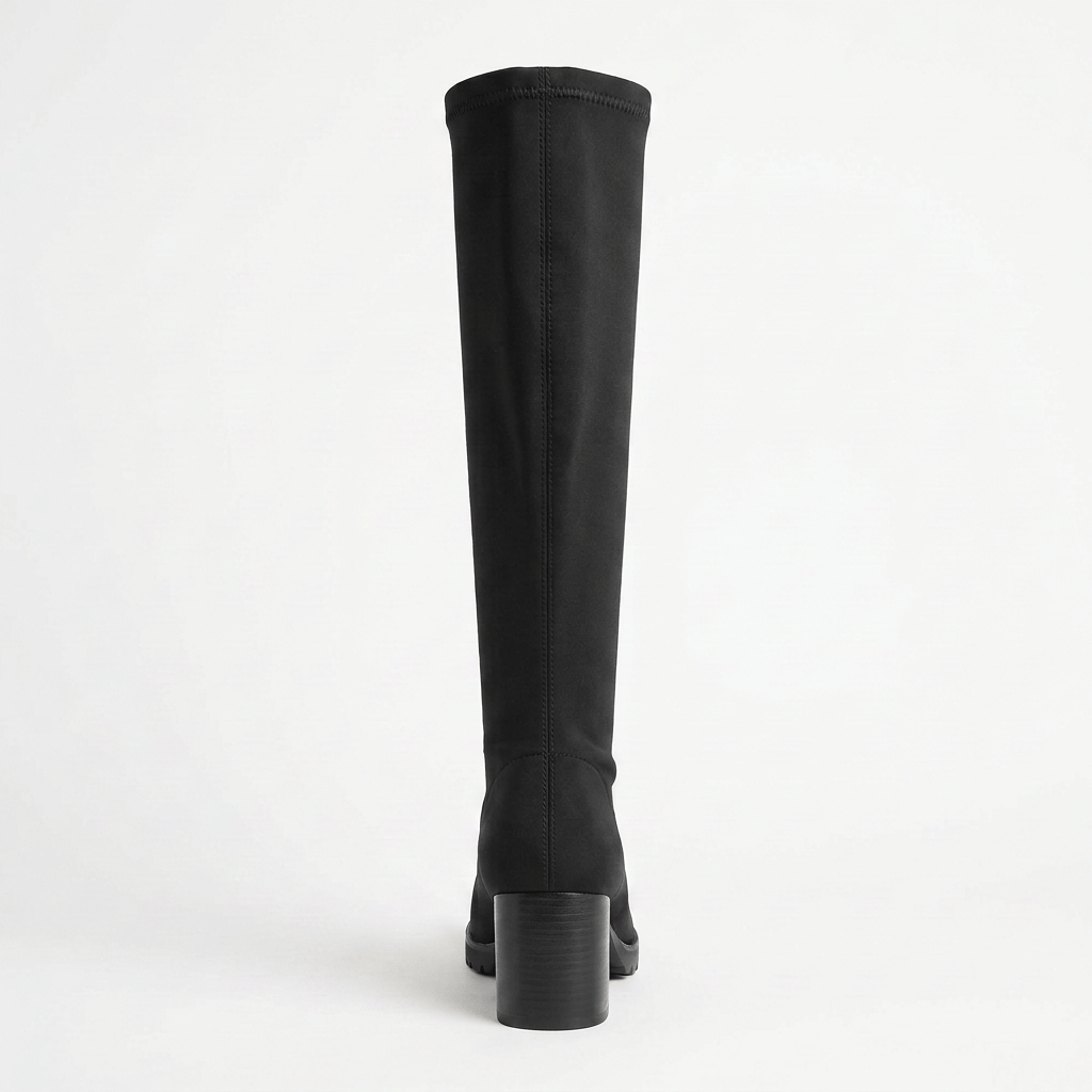 Miss Elastic Womens Miss Elastic Black Lycra Stretch Knee Boot - 78173