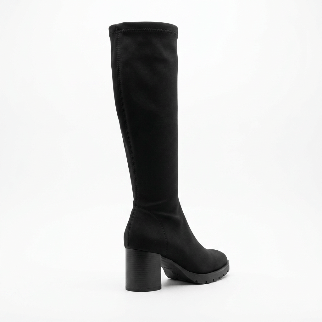 Miss Elastic Womens Miss Elastic Black Lycra Stretch Knee Boot - 78173