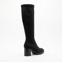 Miss Elastic Womens Miss Elastic Black Lycra Stretch Knee Boot - 78173