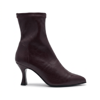 Miss Elastic Womens Miss Elastic Burgundy Leather Suede Sock Boot - 78042
