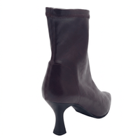 Miss Elastic Womens Miss Elastic Burgundy Leather Suede Sock Boot - 78042