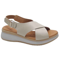 Oh My Sandals Womens BEIGE / 4UK Oh My Sandals Womens Beige Leather Sandal - 5661
