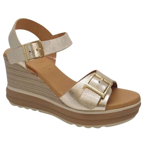 Oh My Sandals Womens GOLD / 3UK Oh My Sandals Womens Gold Wedge Sandal - 6003