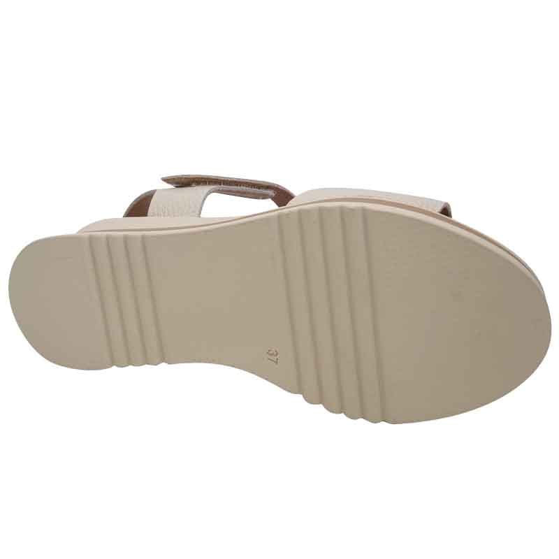 Oh My Sandals Womens Oh My Sandals Womens Beige Leather Low Wedge Sandal - 5974