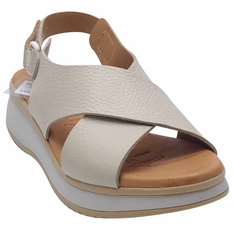 Oh My Sandals Womens Oh My Sandals Womens Beige Leather Sandal - 5661