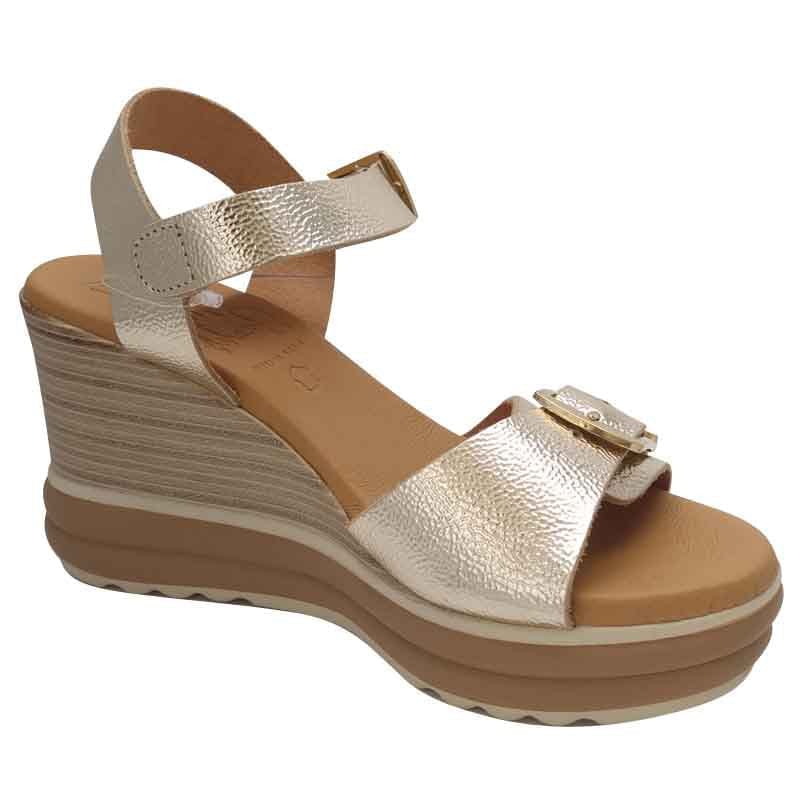 Oh My Sandals Womens Oh My Sandals Womens Gold Wedge Sandal - 6003