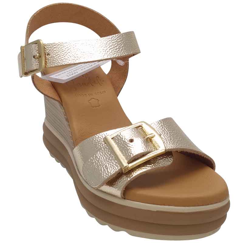 Oh My Sandals Womens Oh My Sandals Womens Gold Wedge Sandal - 6003