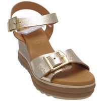 Oh My Sandals Womens Oh My Sandals Womens Gold Wedge Sandal - 6003