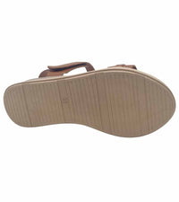 Oh My Sandals Womens Oh My Sandals Womens Leather Tan Platform Wedge Chain Summer Sandal - 5419