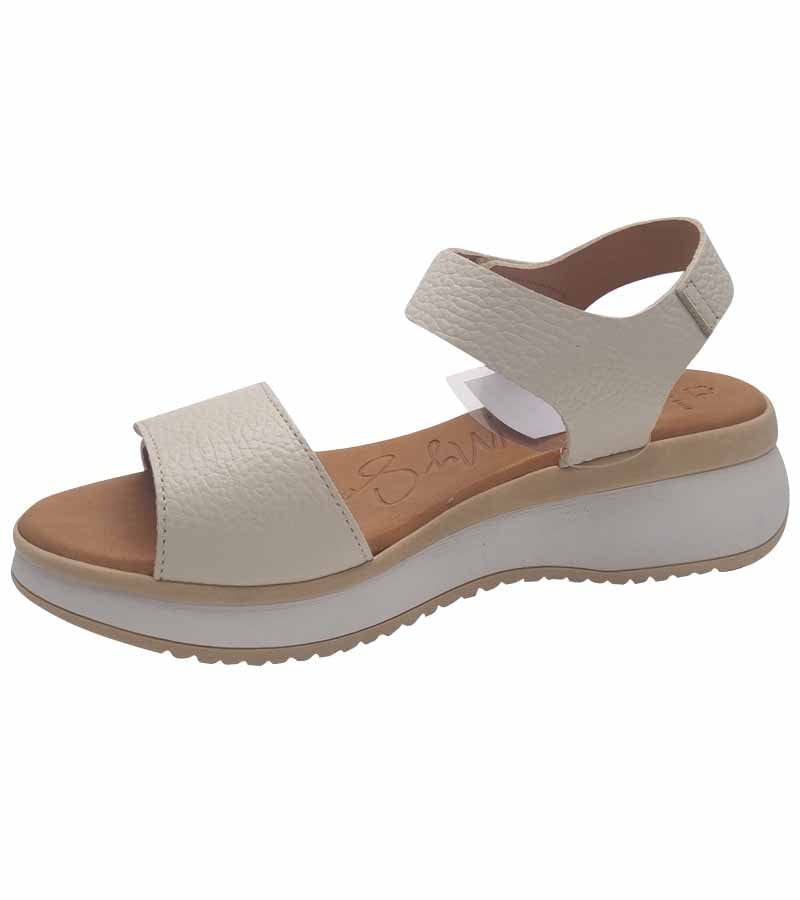 Oh My Sandals Womens Oh My Sandals Womens Leather White Platform Double Strap Summer Sandal - 5411