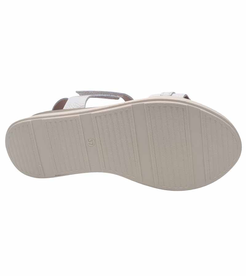 Oh My Sandals Womens Oh My Sandals Womens Leather White Platform Wedge Chain Summer Sandal - 5419