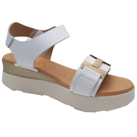 Oh My Sandals Womens Oh My Sandals Womens White Leather Sandal - 5672