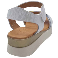 Oh My Sandals Womens Oh My Sandals Womens White Leather Sandal - 5672