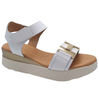 Oh My Sandals Womens WHITE / 4UK Oh My Sandals Womens White Leather Sandal - 5672