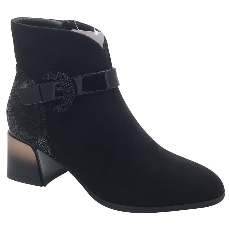 Redz Womens BLACK / 3UK Redz Black Suede Dressy Ankel Boot - ABP91101