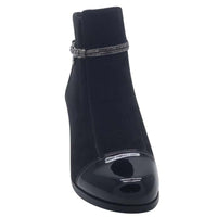 Redz Womens Redz Black Patent & Suede Ankel Boot - 1903