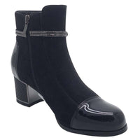 Redz Womens Redz Black Patent & Suede Ankel Boot - 1903