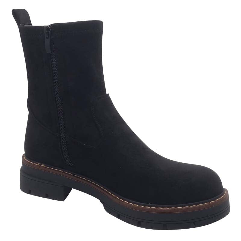 Redz Womens Redz Black Suede Ankle Boot - 250627-10