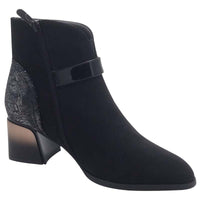 Redz Womens Redz Black Suede Dressy Ankel Boot - ABP91101
