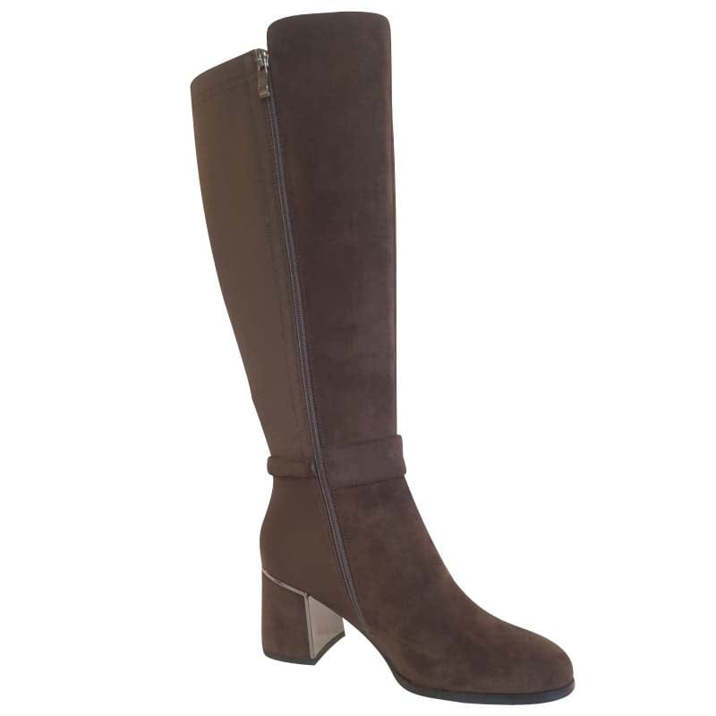 Redz Womens Redz Brown Knee Boot With Stretch - E647