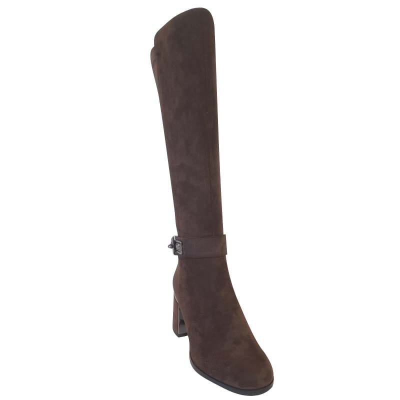 Redz Womens Redz Brown Knee Boot With Stretch - E647