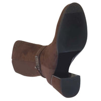 Redz Womens Redz Brown Knee Boot With Stretch - E647