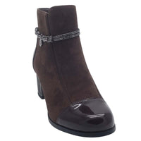Redz Womens Redz Brown Patent & Suede Ankel Boot - 1903