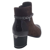 Redz Womens Redz Brown Patent & Suede Ankel Boot - 1903