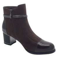 Redz Womens Redz Brown Patent & Suede Ankel Boot - 1903
