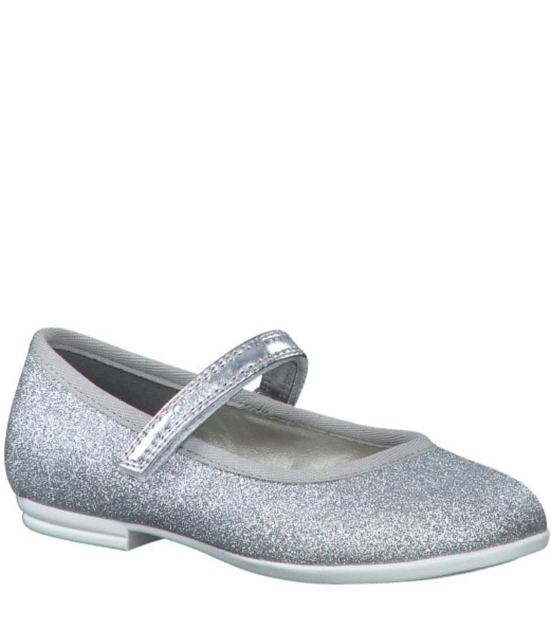 S Oliver Kids 12.5UK / SILVER S Oliver Girls Glitter Ballet Flats Silver Shoes - 5-42401-42