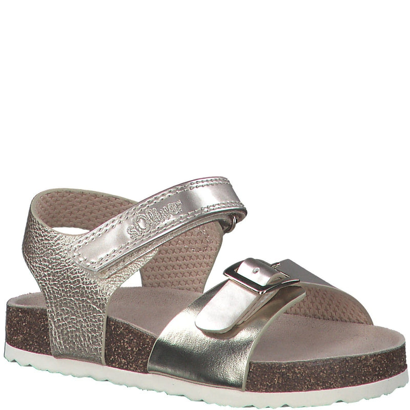 S Oliver Kids 9.5UK / GOLD S Oliver Junior Girl Metallic Buckle Sandal 5-38501-20