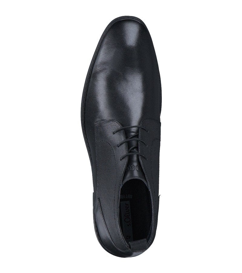 S Oliver Mens S. Oliver Mens Black Leather Dress Boot 5-15101-41