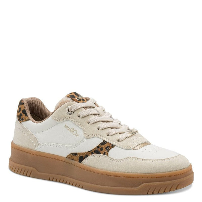 S Oliver Womens BEIGE / 4UK S.Oliver Womens Beige Lace-Up Fashion Trainer 5-23632-45