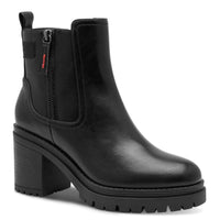S Oliver Womens BLACK / 4UK S.Oliver Womens Black Side Zip Heels Ankle Boots 5-25322-41