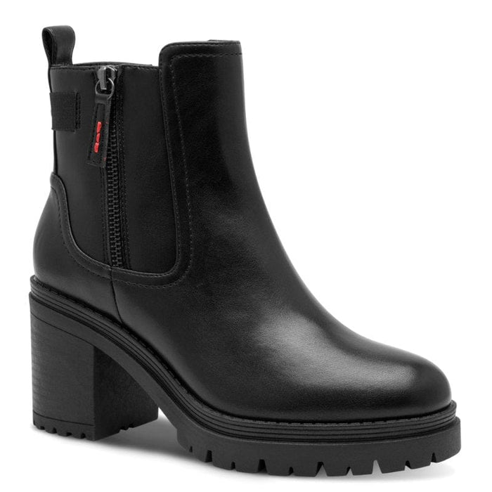 S Oliver Womens BLACK / 4UK S.Oliver Womens Black Side Zip Heels Ankle Boots 5-25322-41
