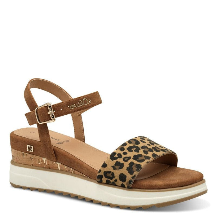S Oliver Womens LEOPARD / 4UK S.Oliver Womens Leopard Wedge Sandal 5-28708-42